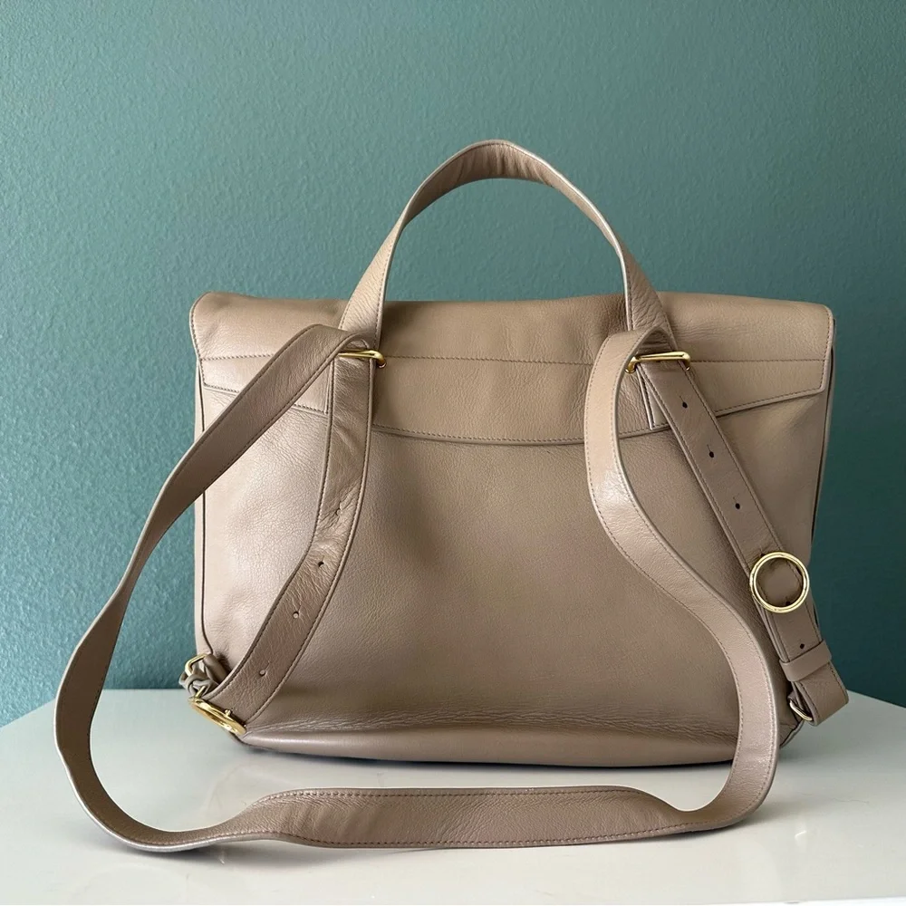 Cuyana Leather Convertible Satchel Backpack Tote Bag in Taupe - Picture 1 of 13